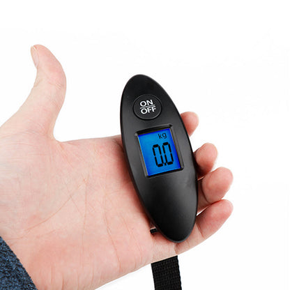 Travel luggage scale with backlit LCD display
