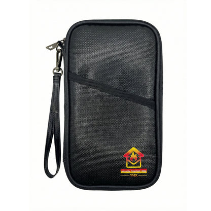 Fireproof passport wallet with RFID protection for travel documents