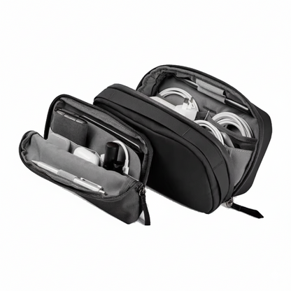 Travel tech pouch organiser for carry-on essentials