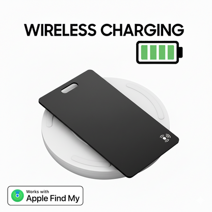 Apple smart tracker with wireless charging capability