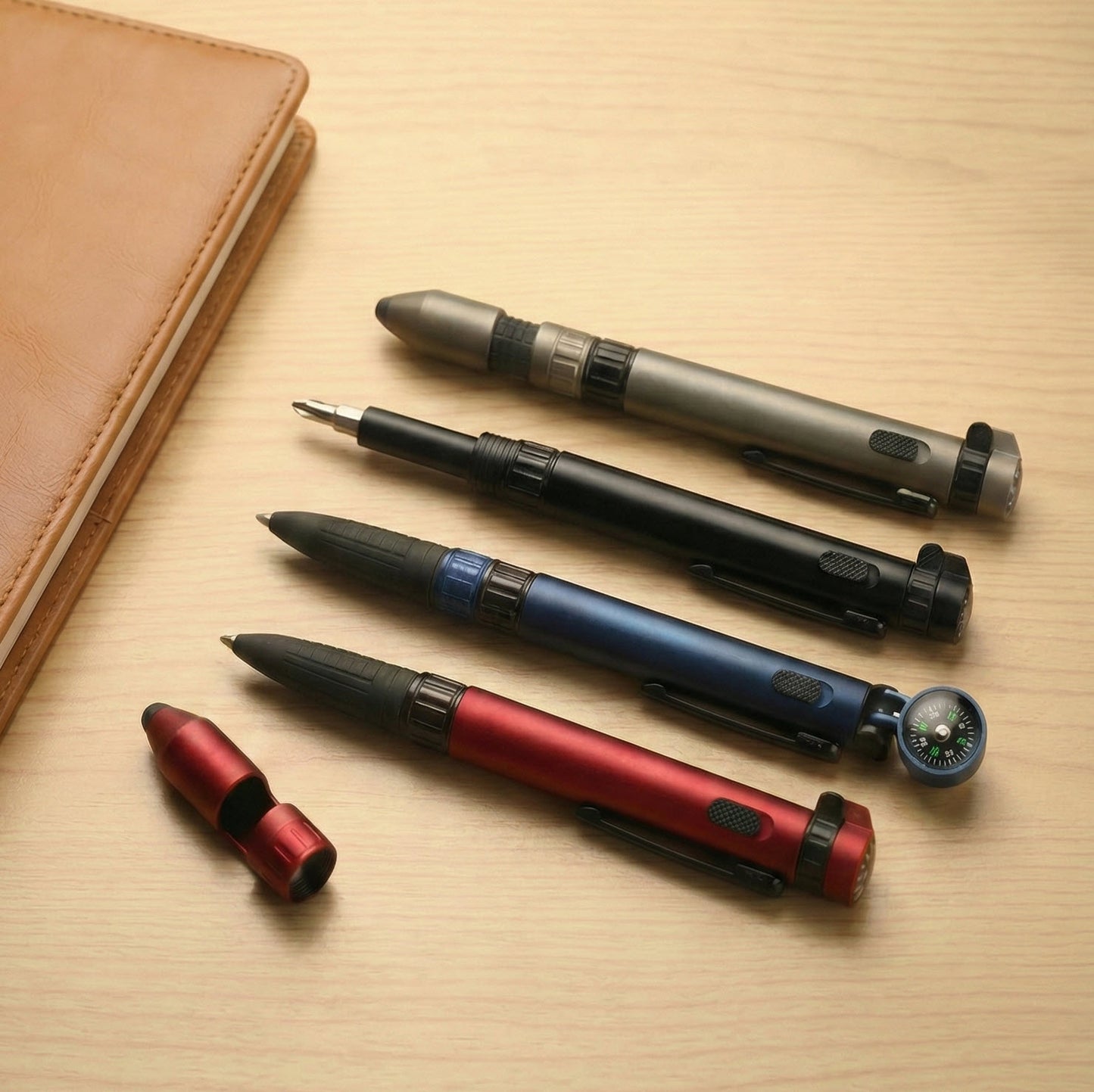 Multifunction ballpoint pen designed for travel and everyday carry