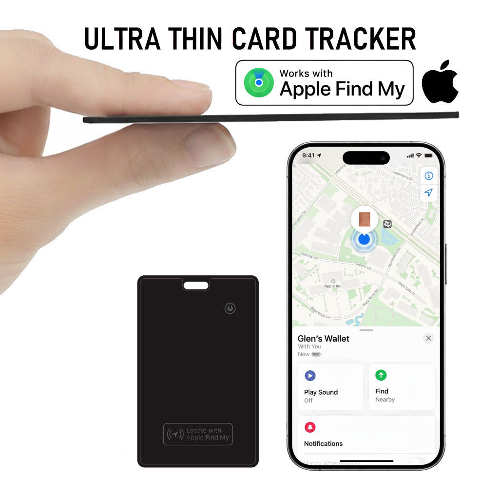 Slim Apple smart tracker card for wallets and bags